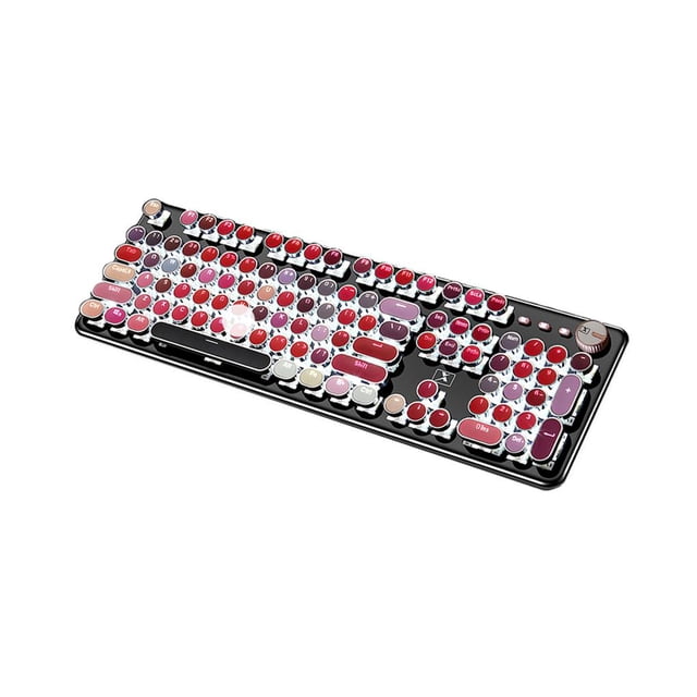 Teclado De Ordenador Con Lápiz Labial K520, Teclado Mecánico Con Cable, Panel De Metal De 104 Teclas, Teclado De Oficina Ergonómico Sin Conflicto Para Pc Y Portátil Minnieouse EL008498-00