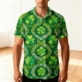 thumbnail image 4 of hlysgo St Patricks Day Hawiian Shirts for Men Shamrock Irish Printed Short Sleeve Button Down Shirts Funny St Patricks Day Tshirts Green XL, 4 of 8