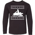 thumbnail image 3 of Inktastic Snowmobile Gift Silhouette Long Sleeve Youth T-Shirt, 3 of 5