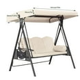 thumbnail image 3 of Outdoor Swing Replacement Cover Universal Patio Swing Canopy with Side Holes and Seat Cover,Waterproof UV-Resistant Fabric for Rain/Sun Protection Fits Most Swing Chairs(Without Iron frame), 3 of 5
