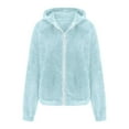 thumbnail image 3 of YunPes Teen Girls Polar Fleece Jacketd with Hood Winter Sherpa Lined Zipper Coats Kids Shaggy Thick Warm Fall Clothes, 3 of 5