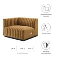 thumbnail image 6 of Modular Sofa Chair, Black Brown, Velvet, French Living Lounge Cafe Lobby Hospitality Restaurant, Modern Contemporary Boutique HB33725, 6 of 6