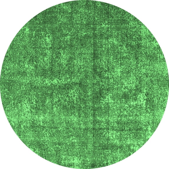 Ahgly Company Indoor Round Persian Emerald Green Traditional Area Rugs, 7' Round