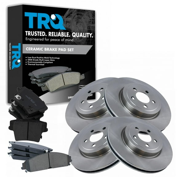 TRQ Ceramic Brake Pad & Disc Rotor Kit for 05-18 Chrysler 300 Challenger Charger BKA11818