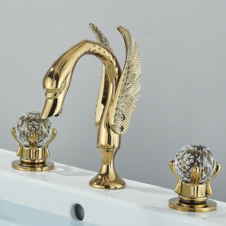 Solid brass tub offers faucet Swan with Crystal handles