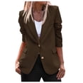 thumbnail image 3 of Gyexs Womens Business Casual Blazers Long Sleeve Notch Lapel Trendy Work Blazer Jackets Spring Fall Outerwear Coat, Coffee, Size M, 3 of 6