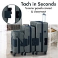 thumbnail image 6 of TACH V3 Lightweight 3pc Hardside Luggage Suitcase Set w/Charge Ports, Gray, 6 of 12