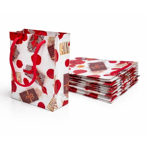 Stylish Floral Printed Paper Gift Bags with Strong Rope Handles, Durable Reusable Packaging Bags for Gifts, Parties, Retail Shopping