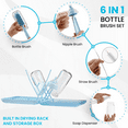 thumbnail image 6 of Travel Baby Bottle Cleaning Kit - Portable Silicone Baby Bottle Brush Set - Travel Bottle Drying Rack - Travel Bottle Cleaner Kit - Bottle Washing Kit - Nipple Brush Baby Essential Blue Bazaar Find, 6 of 6