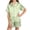 Green, variant on Dagugfen Sleepwear Suit Sets for Teens Short Sleeve Button down Shirts Collared Neck Elastic Waist Shorts Soft Homewear Comfy Outfits(16-17Years,Watermelon Red)