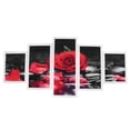 thumbnail image 1 of Juego de 5 pinturas de arte de pared con rosas rojas románticas, sin marco, para decoración del hogar, 1 of 10