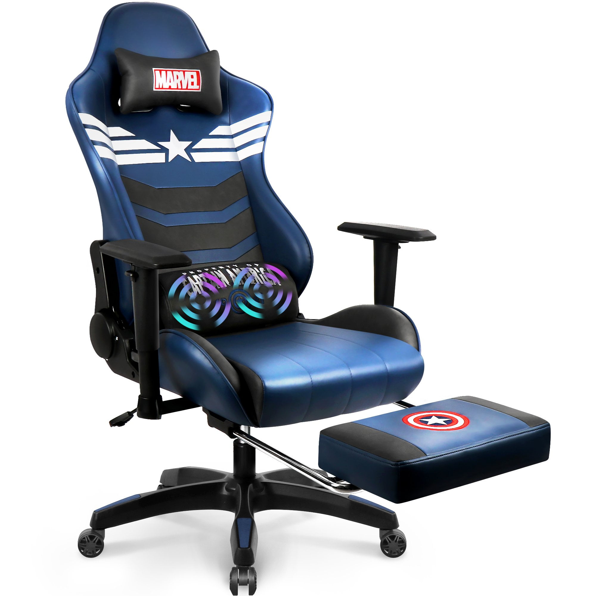 Neo Chair MARVEL Gaming Chair w/ Footrest Prime Series Captain America Edition (MV-ARC-CA-R 