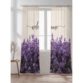 thumbnail image 2 of Purple Lavender Sheer Curtains 2 Panels Set Welcome Spring Pastoral Lihgt Filtering Rod Pocket Voile Drape, Semi Sheer Window Curtains for Bedroom Living Room, 52"x84", 2 of 5