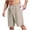 Khaki, variant on Men's Workout Shorts Lightweight Side Split Sweat Shorts Breathable Soft Summer Bermuda Shorts for Fitness Athletic