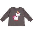 thumbnail image 3 of Inktastic Cute Little Unicorn With Red And Pink Mane, Hearts Girls Long Sleeve Toddler T-Shirt, 3 of 5