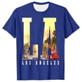 thumbnail image 2 of Ceisia Men's Letter Print Crew Neck Pullover Fitness Sports Short Sleeve Breathable Cotton-Like Spandex T-Shirt Top Blue L Gifts, 2 of 5