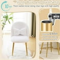 thumbnail image 5 of PRZL Fluffy Girls Vanity Chair with Back & Pillow,Cute Small Cozy Desk Chair No Wheels,Comfy Makeup Ch with Ajustable Gold Legs,for Bedroom,Living Room,Small Space,White, 5 of 18