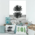 thumbnail image 2 of Designart ' Black and White Striped Under Tropical Leaf II ' Modern Canvas Wall Art Print, 2 of 4
