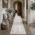 thumbnail image 5 of BERTHMEER 2.6'x8' Runner Rugs for Entrance Bedroom Hallway Kitchen Entryway Bathroom Washable Non-slip Vintage Floral Oriental Runner Rugs,Gray, 5 of 7