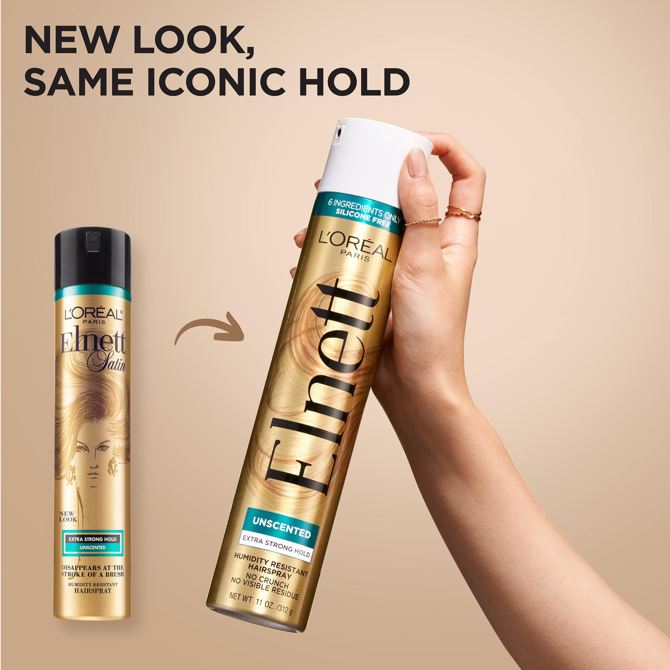 L'Oreal Paris Elnett Satin Extra Strong Hold Light Hairspray, Unscented, 2.2 oz