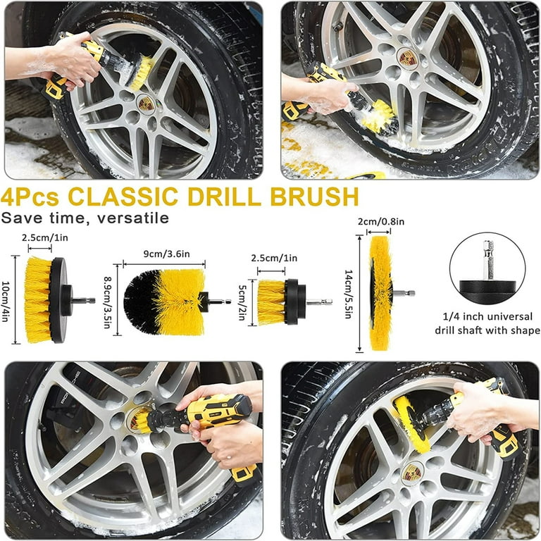 14/16/20PCS Car Cleaning Kit Interior Detailing Wash Brushes Drill Engine  Wheel