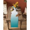 thumbnail image 5 of nqOlkjepod Teal Ombre Table Runner 60 Inches Long Farmhouse Dress Scarves, Turquoise White Gradient Modern Abstract Art Dining Tablerunner for Coffee Table/Kitchen Island/Party Décor, 13" x 60", 5 of 8