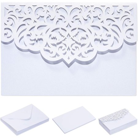 Elegant White Laser Cut Wedding Invitations with Envelopes, 24 Pack, 7.15 x 4.95 in, Perfect for Announcements, Celebrations, and Memorable Moments