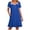 Blue(Dress), variant on Womens Casual House Dress with Pockets Short Sleeve Soft Lace Trim Henley Nightgown & Lounge Dress
