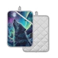 thumbnail image 2 of 2Pack Heat-Resistant Quilted Cotton Potholders - Stylish Kitchen Grips for Hot Pots & Pans Ovens Majestic Wolf, 2 of 7
