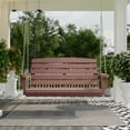 thumbnail image 2 of Wildridge Classic Porch Swing, Cherrywood - Outdoor Weather Resistant Recycled Plastic Furniture for Patio, 2 of 4