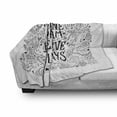 thumbnail image 2 of Saying Soft Flannel Fleece Blanket, Imagine Dream Believe Always Wording with Swirls Stars Leaves Drawn by Hand, Cozy Plush for Indoor and Outdoor Use, 70" x 90", Charcoal Grey White, by Ambesonne, 2 of 5