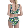 thumbnail image 3 of Picia Lemon and Leaves Women's High Waisted Bikini Scoop Neck Swimsuit Two Pieces Bathing Suit-, 3 of 8