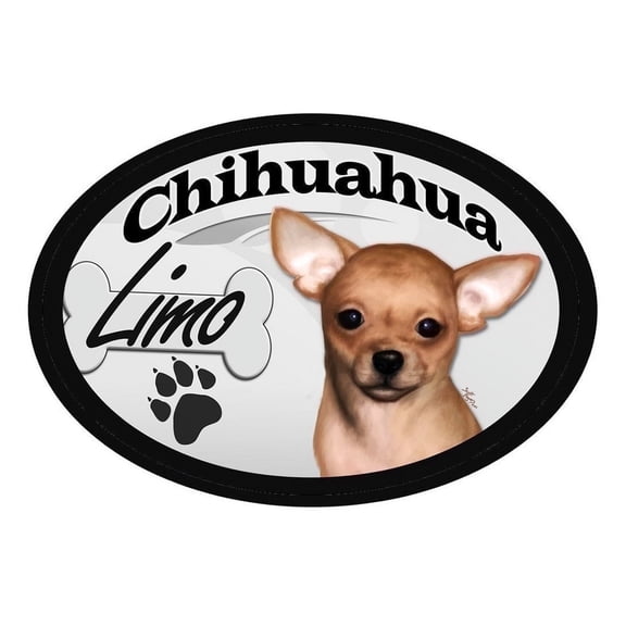 DGS Originals Chihuahua Limo Oval Dog Magnet – 6 x 4 in, Full Color