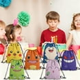 thumbnail image 4 of 12 Pcs Cartoon Print Drawstring Backpack, Lightweight Sports Sackpack for Daily Use, Travel, and Birthday Party Decorations 27x34cm, 4 of 5