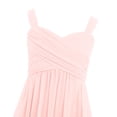 thumbnail image 6 of TSSOE Kids Big Girls Long Bridesmaid Dress Juniors Formal Wedding Pageant Party Prom Maxi Gowns Pearl Pink 16, 6 of 7
