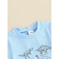 thumbnail image 6 of Suagox Toddler Boy 0-24 Months and 2-3 Years Old, Summer Outfit Dinosaur Print Short Sleeve Tops with Elastic Waist Solid Color Shorts 2 Pcs Clothes, 6 of 10