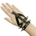 thumbnail image 5 of K-KED Adjustable PU Leather Bracelet with Spikes - Punk Gothic Studded Wristband-Sky Blue, 5 of 9