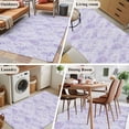 thumbnail image 5 of Area Rug for Living Room, Light Purple Flowers Non-Slip Indoor Large Carpet for Bedroom/Dining Room, Spring Vintage Flowers Rustic Plants Washable Low-Profile Floor Mat Runner Rugs - 3 x 5 Ft, 5 of 7