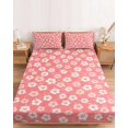 thumbnail image 2 of Twin XL Size Fitted Sheet Set - Pink Flowers 2 Piece Bedding Sets 16" Deep Pocket Fitted Sheet with 1 Pillowcases, Farmhouse Rustic Botanical Floral Pattern Brushed Microfiber Hotel Luxury Bed Sheets, 2 of 9