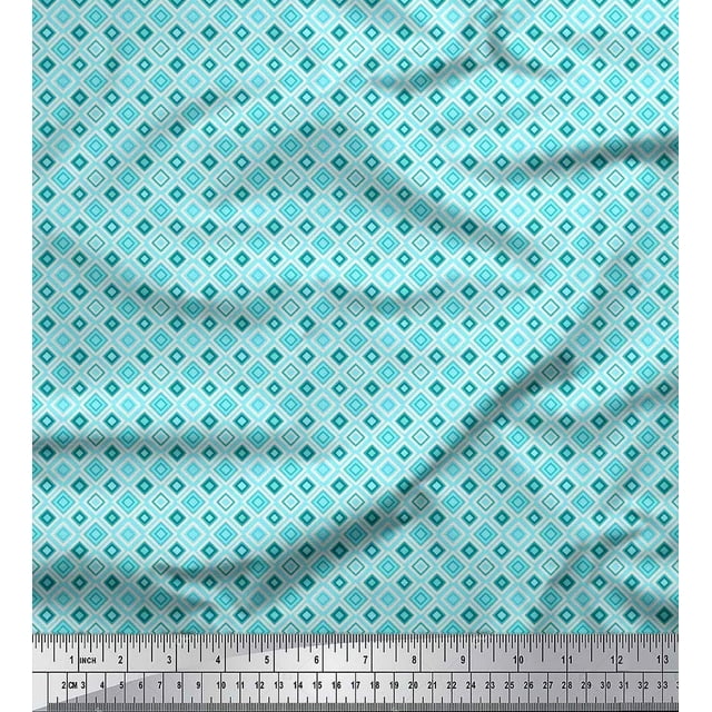 Soimoi Cotton Duck Fabric Check & Geometric Print Fabric by The Yard 42 Inch Wide