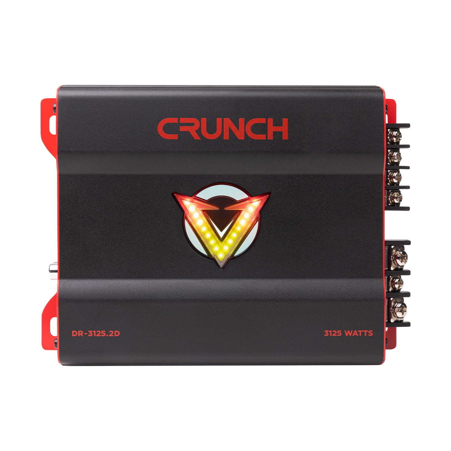 Crunch 3125W 2 Channel Subwoofer Car Audio Amplifier with Adjustable Crossovers, Bass Knob
