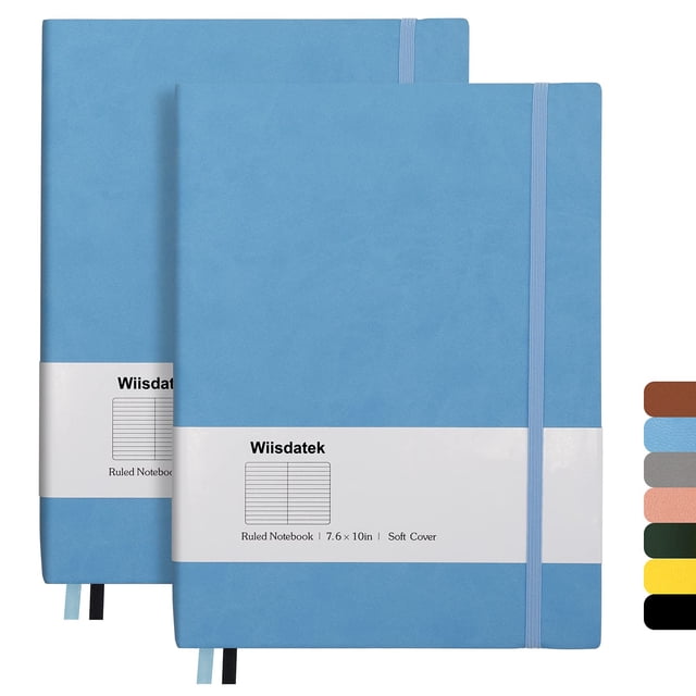 Cuadernos Wiisdatek B5 19 x 25 cm, paquete de 2, 376 páginas, tapa de PU