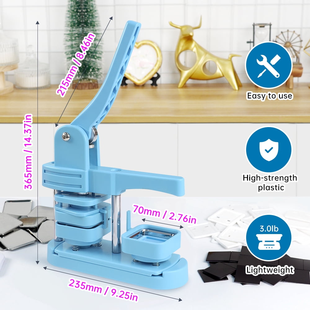 Square Fridge Magnet Maker Machine, 2'' x 2'' DIY Customized Photoes Magnetic Refrigerator Magnet Button Maker with Supplies