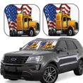 thumbnail image 1 of Balery American Truck Parasol para parabrisas de coche de 2 piezas | Parasol plegable para parabrisas delantero de coche para la mayoría de sedanes-Large, 1 of 6