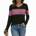 thumbnail image 4 of idosla Womens Sweaters Trendy Color Block Tops Long Sleeve Shirts Fall Outfits Early Fall Fashion 2025 Winter Clothing (Purple, M), 4 of 7