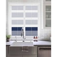 thumbnail image 2 of Window Privacy Film Navy Blue Stripe Stained Glass Window Film Decorative Sun Block Window Cover Modern Rustic Horizontal Blue Striped Window Clings Static Adhesive Sticker for Bathroom 19.6"x39.3", 2 of 7