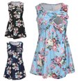 thumbnail image 3 of Chemisier de Maternité pour Femmes, Blouse d'Allaitement à Fleurs, Manches Courtes, Col Rond, 3 of 9