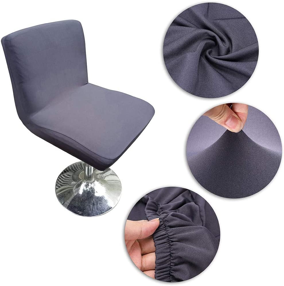 BSTKEY 1 Pack Dark Grey Bar Stools Slipcovers with Backrest Cover Stretch Chair Cover for Short Swivel Dinning Chair Back Chair Bar Stool Chair 