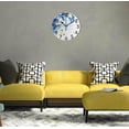 thumbnail image 3 of GZHJMY Beautiful Blue Butterfly Flowers Round Wall Clock, 9.5 Inch Battery Operated Quartz Analog Quiet Desk Clock for Home,Office,School,Kitchen, 3 of 4