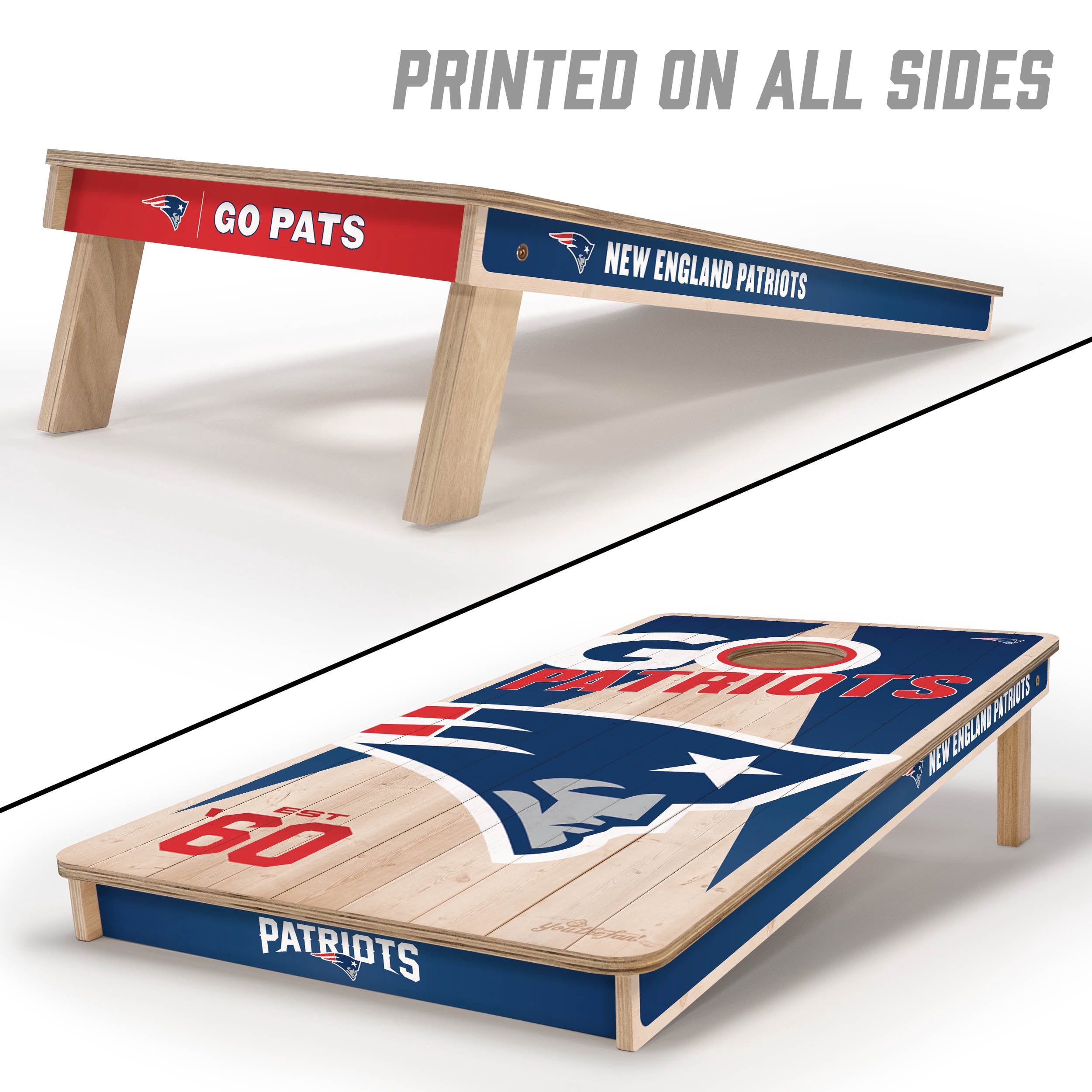 YouTheFan NFL New England Patriots 2' x 4' Cornhole Game No Bags